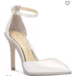 Jessica Simpson Bridal heel satin ivory with rhinestones